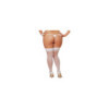 Bas nylon blancs coutures grande taille pour jarretelles 